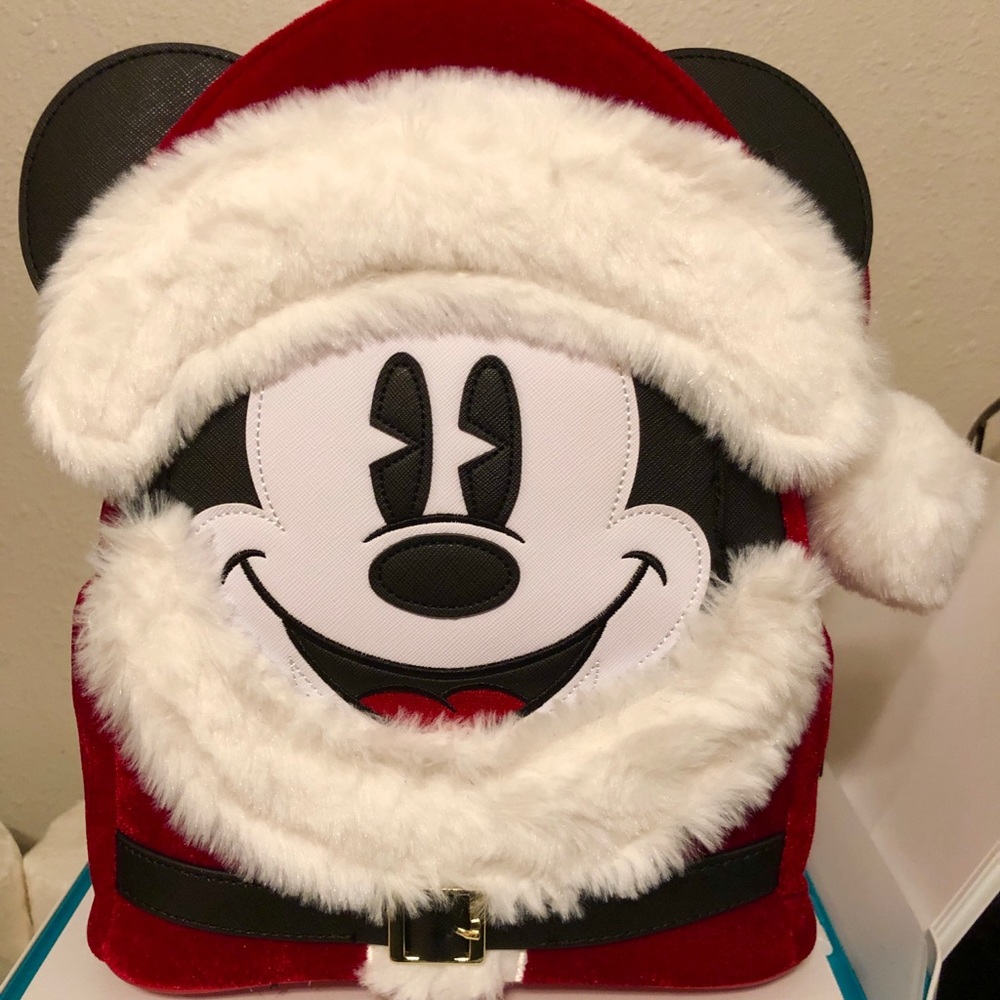(NWT) Santa Mickey Mini Backpack by Loungefly